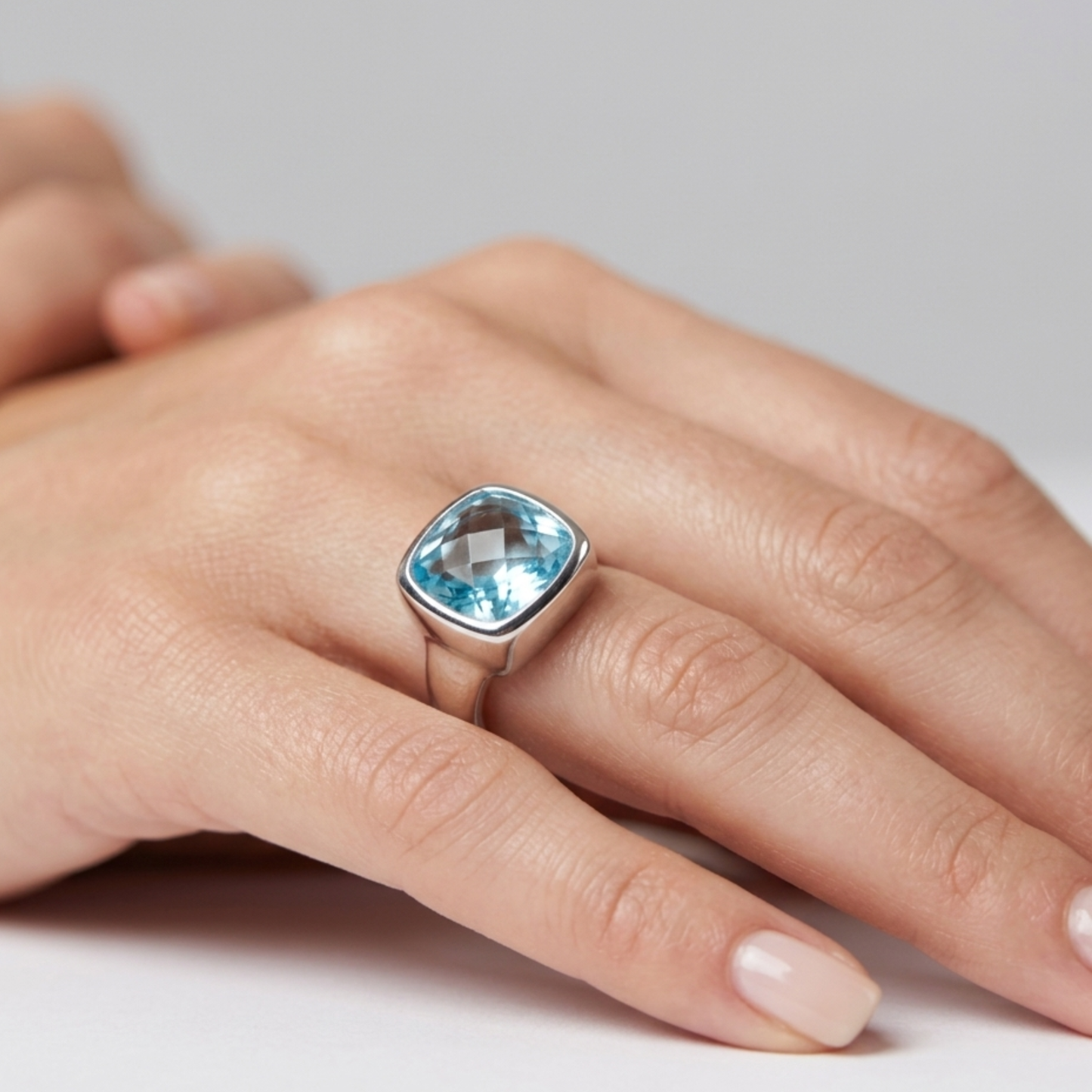 Square Agua Ring - Nelissima Jewelry