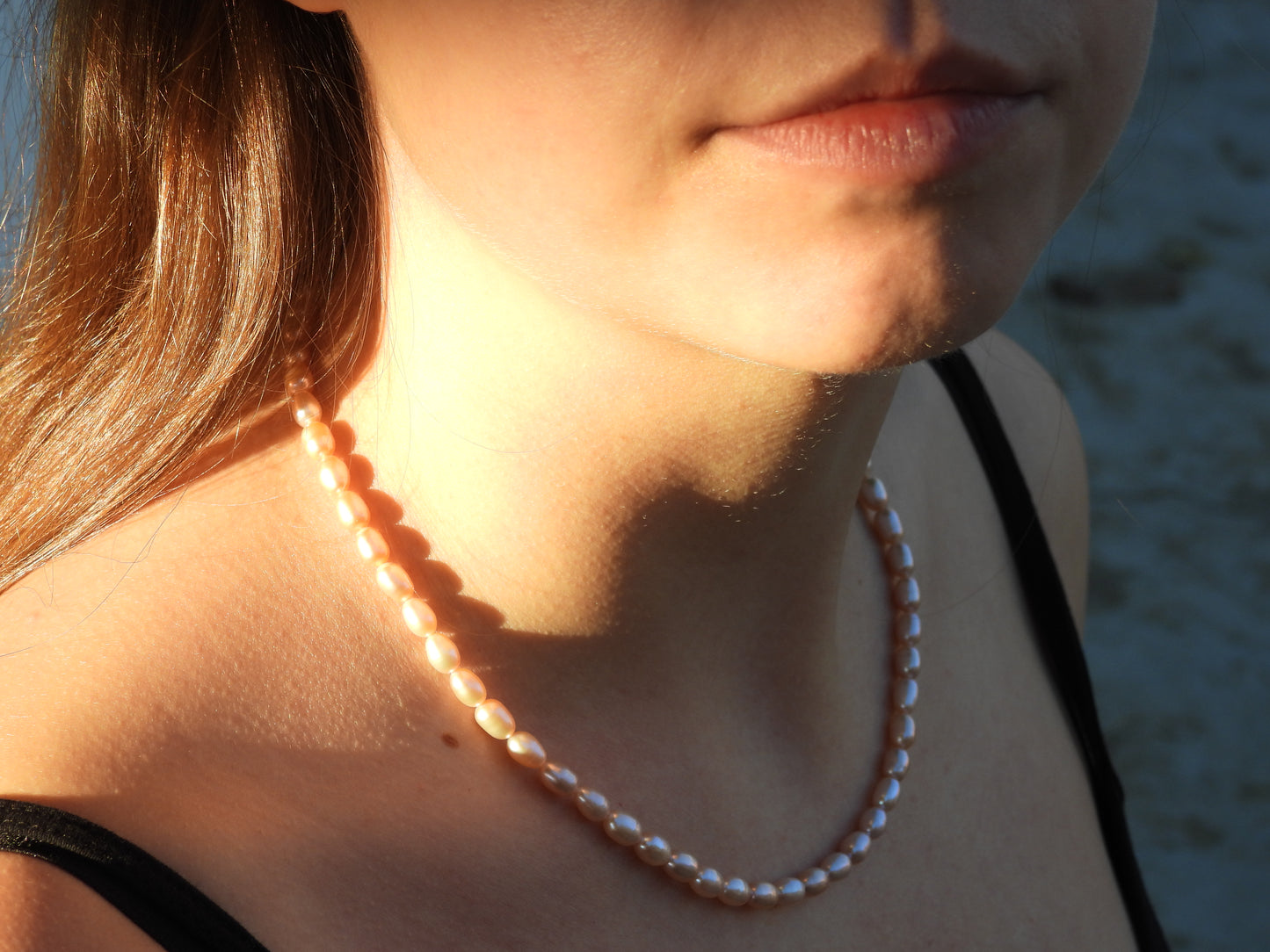 fresh water pearl pink necklaces
