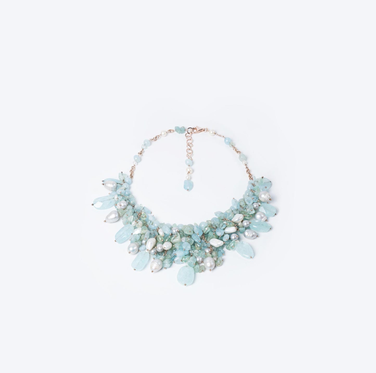 Handamade Unique Sky-Blue Tourmalines Necklace