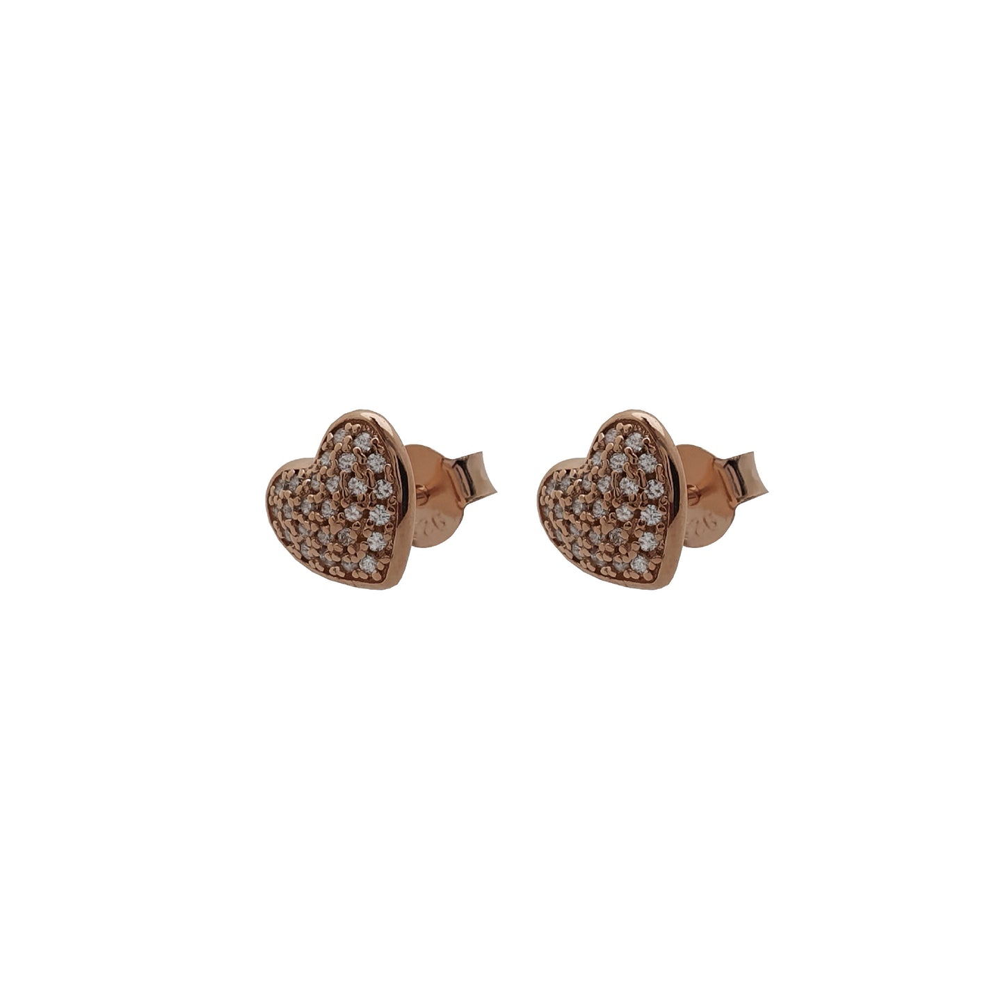 Heart Perfect Shaped Stud Earrings White CZ - Nelissima Jewelry