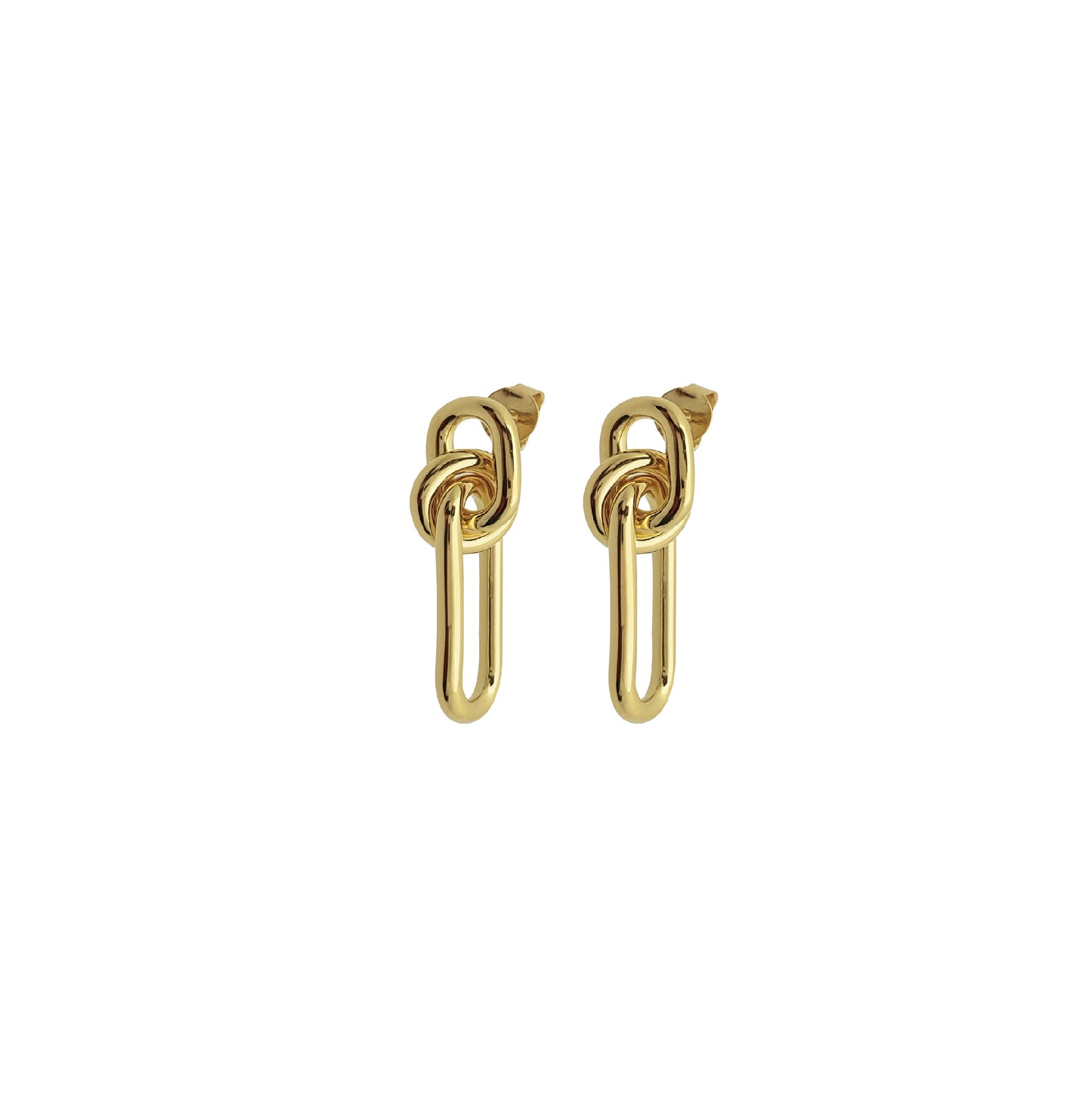 Earrings Intertwined Knot Wrap 18K Gold Plated Sterling Silver - Nelissima Jewelry