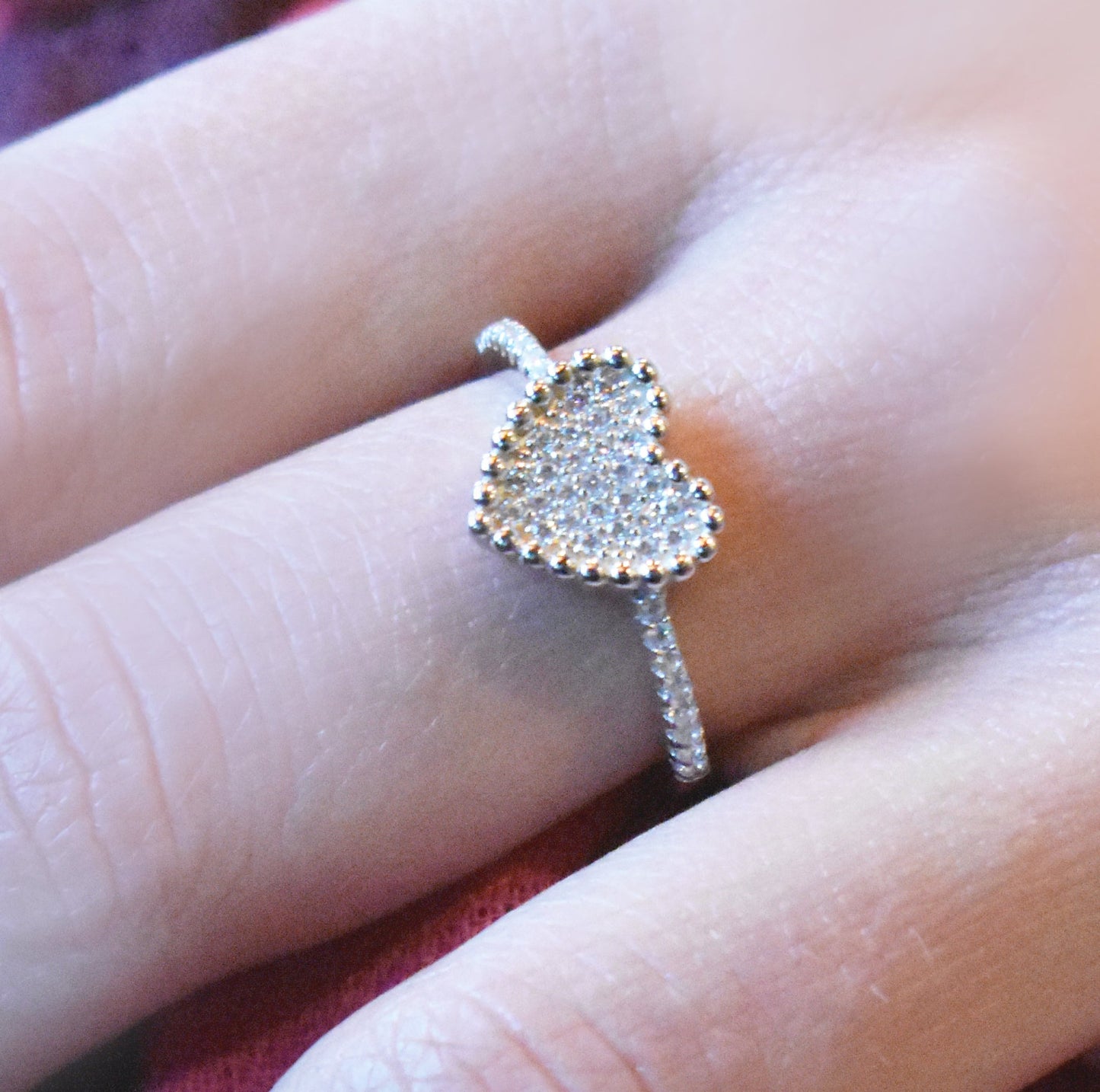 Princess Heart Ring 925 Sterling Sterling - Nelissima Jewelry