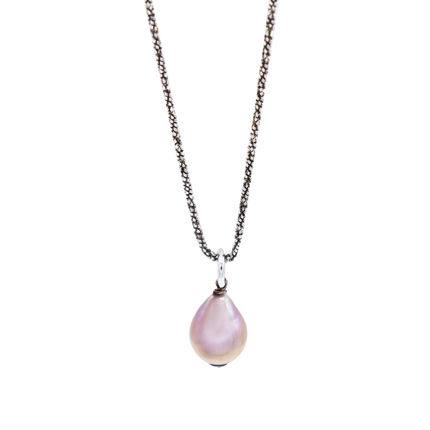 Pink Baroque Pearl Pendant with Sterling Silver Chain