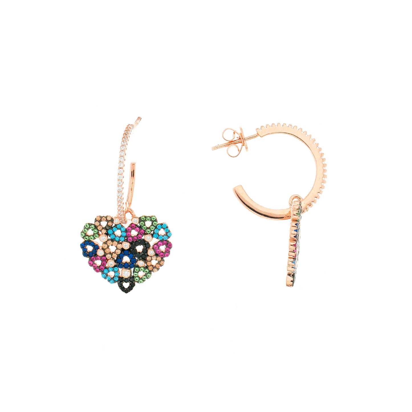Heart Hope Earrings Different Colors Zirconia