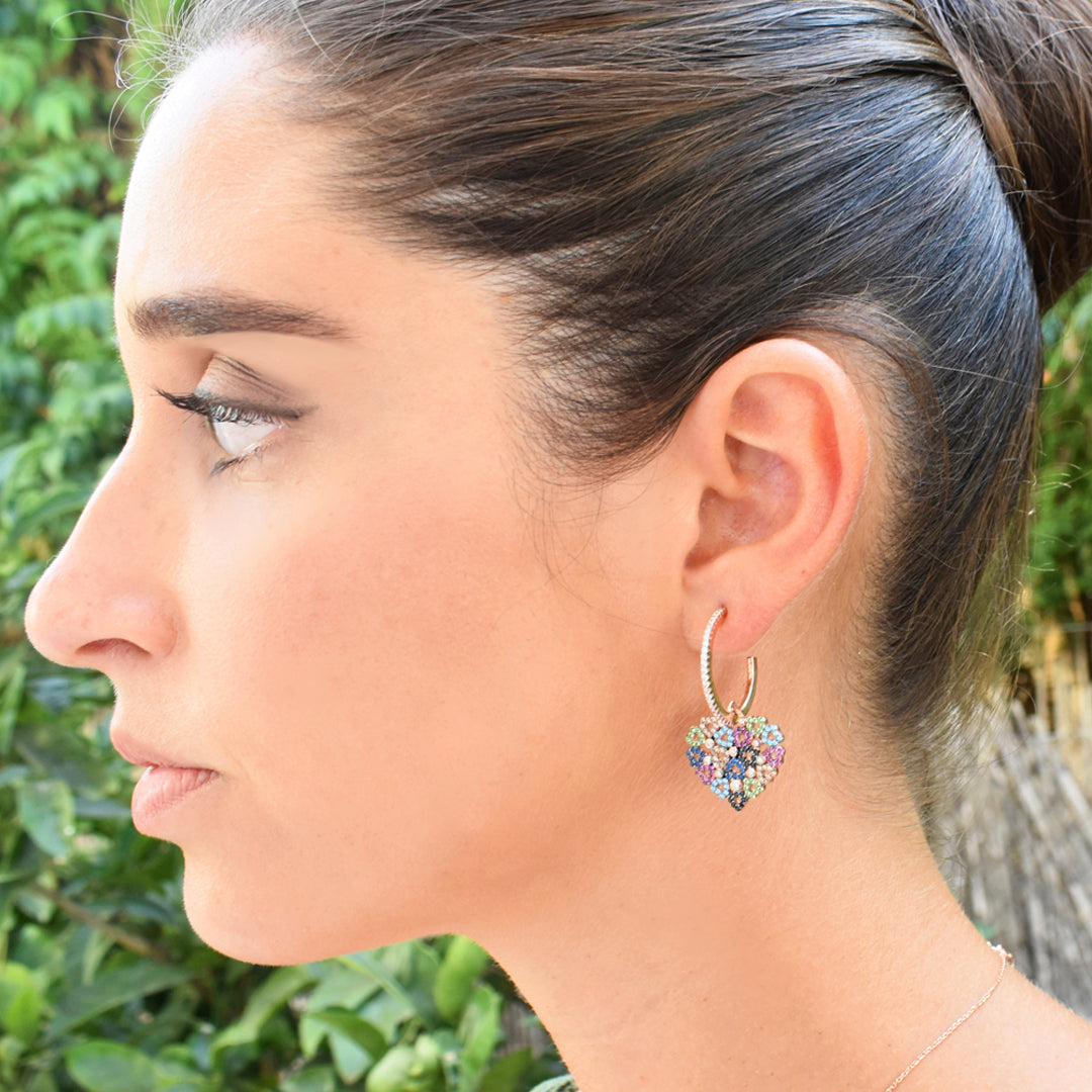 Heart Hope Earrings Different Colors Zirconia