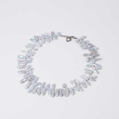 Handcrafted Light Gray Freshwater Pearl Necklace - Nelissima Jewelry