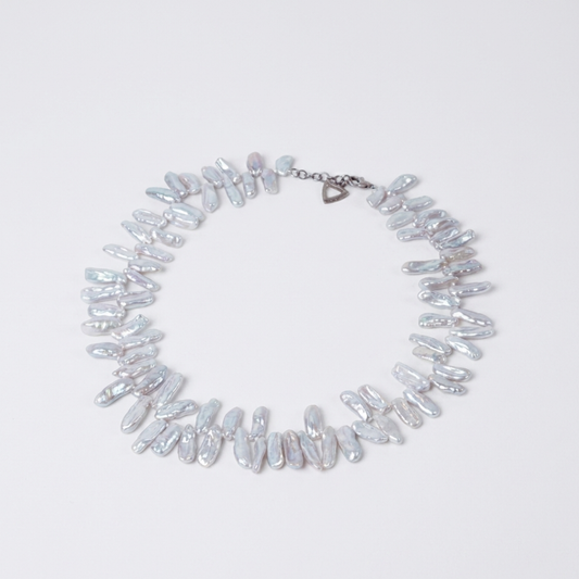 Handcrafted Light Gray Freshwater Pearl Necklace - Nelissima Jewelry