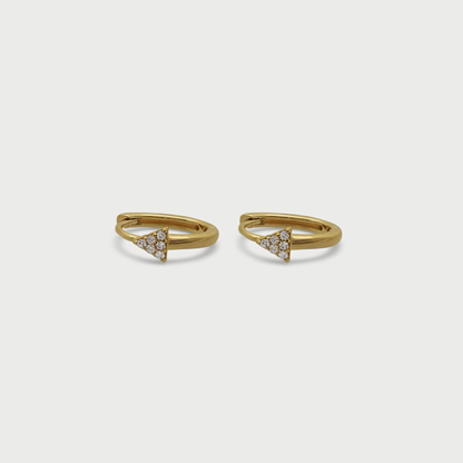 Small Earrings hoop Triangle - Nelissima Jewelry