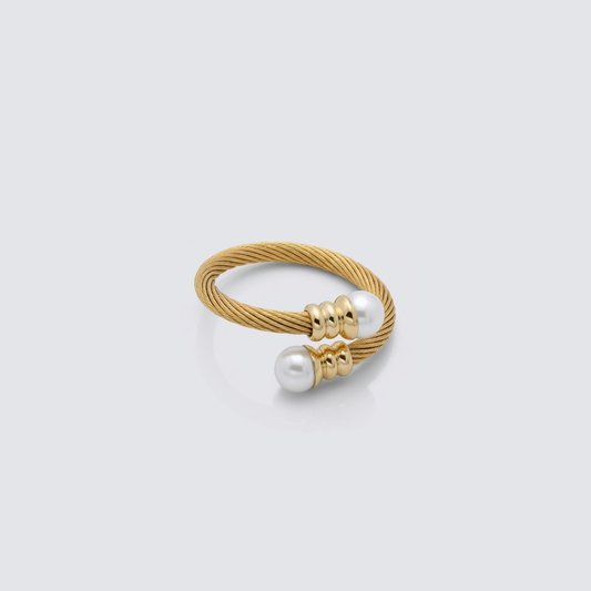 Pearl Spiral Ring - Nelissima Jewelry