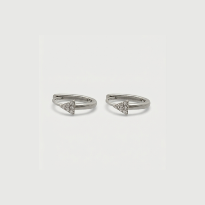Small Earrings hoop Triangle - Nelissima Jewelry