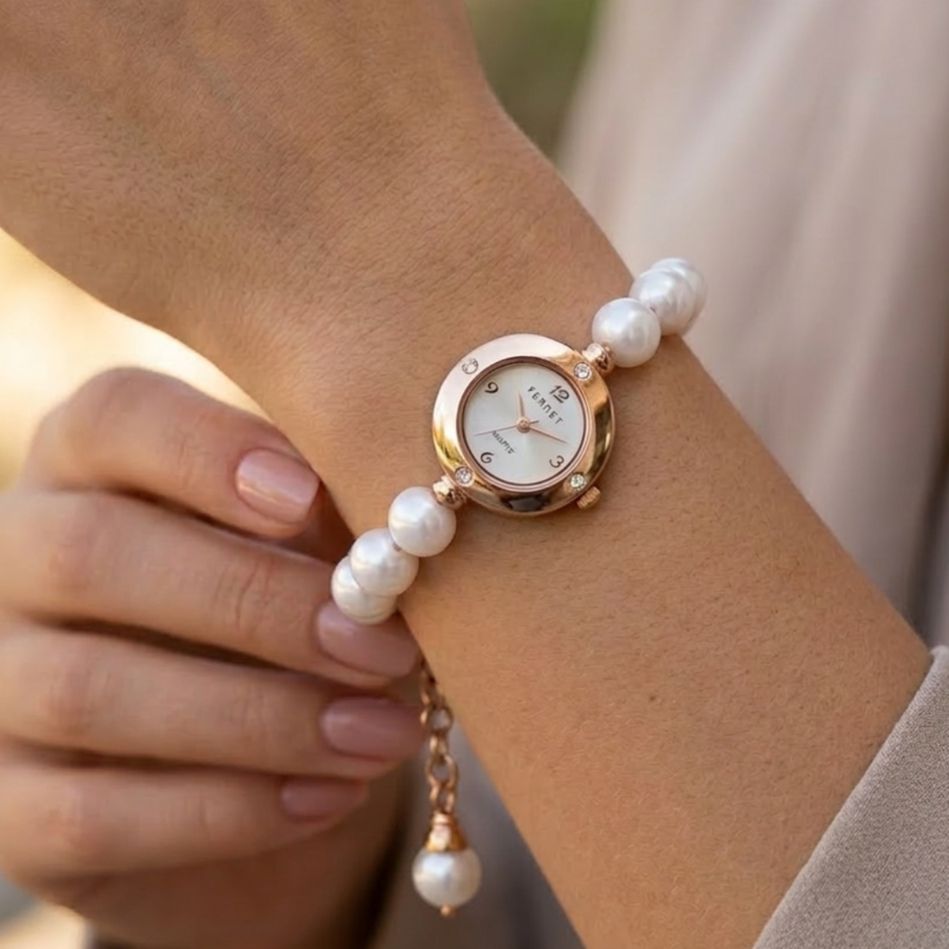 Fresh Water Pearl Watch Bracelet - Nelissima Jewelry
