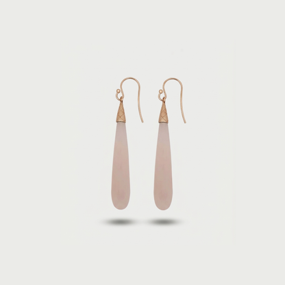 Tear Earrings Rose Quartz - Nelissima Jewelry