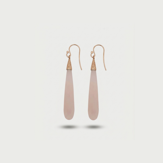 Tear Earrings Rose Quartz - Nelissima Jewelry