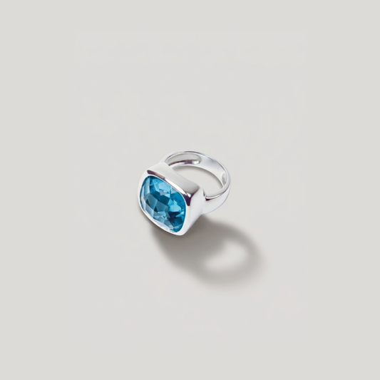 Square Agua Ring - Nelissima Jewelry