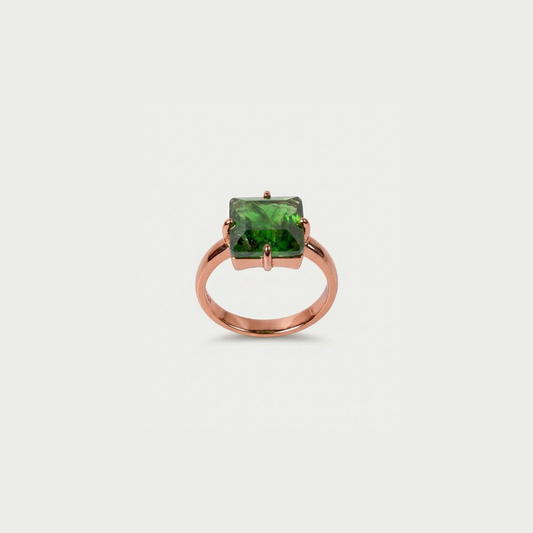 Eco Green Square Ring - Nelissima Jewelry