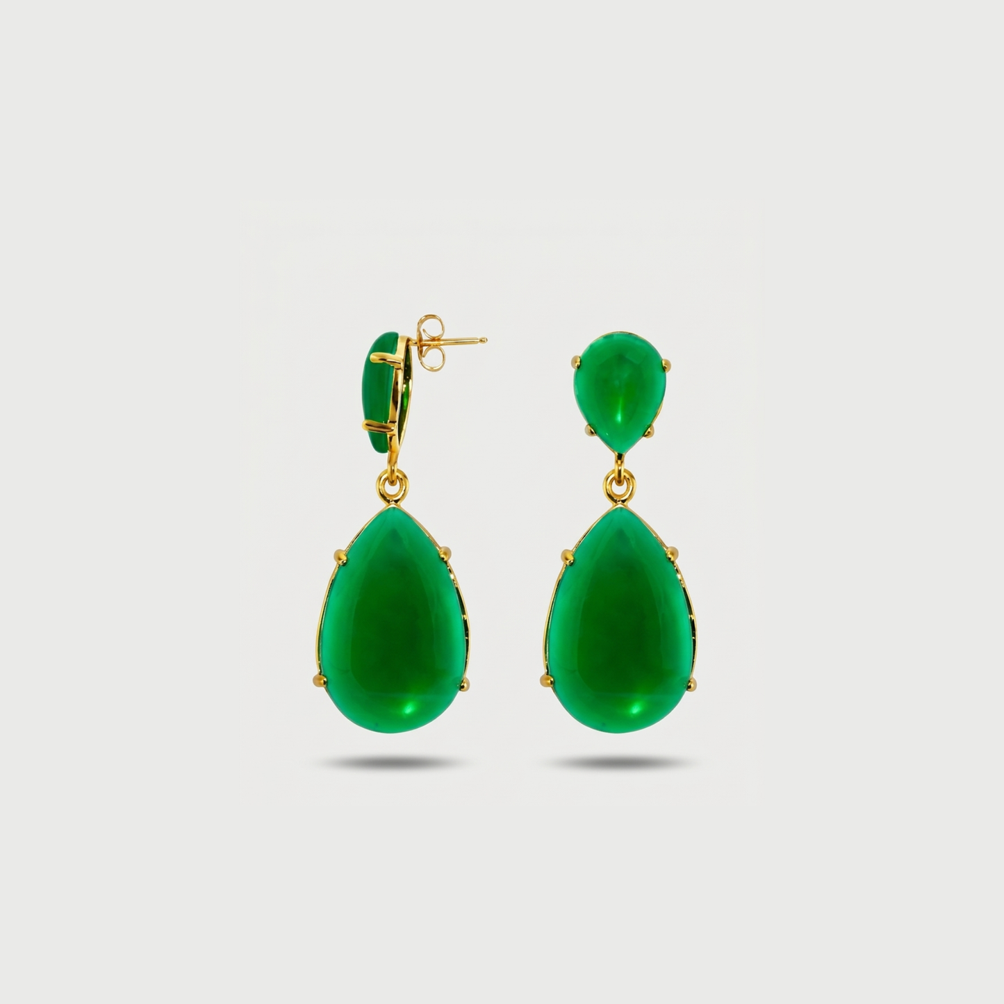 Emerald Big Teardrop Earrings - Nelissima Jewelry