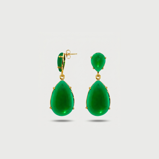 Emerald Big Teardrop Earrings - Nelissima Jewelry