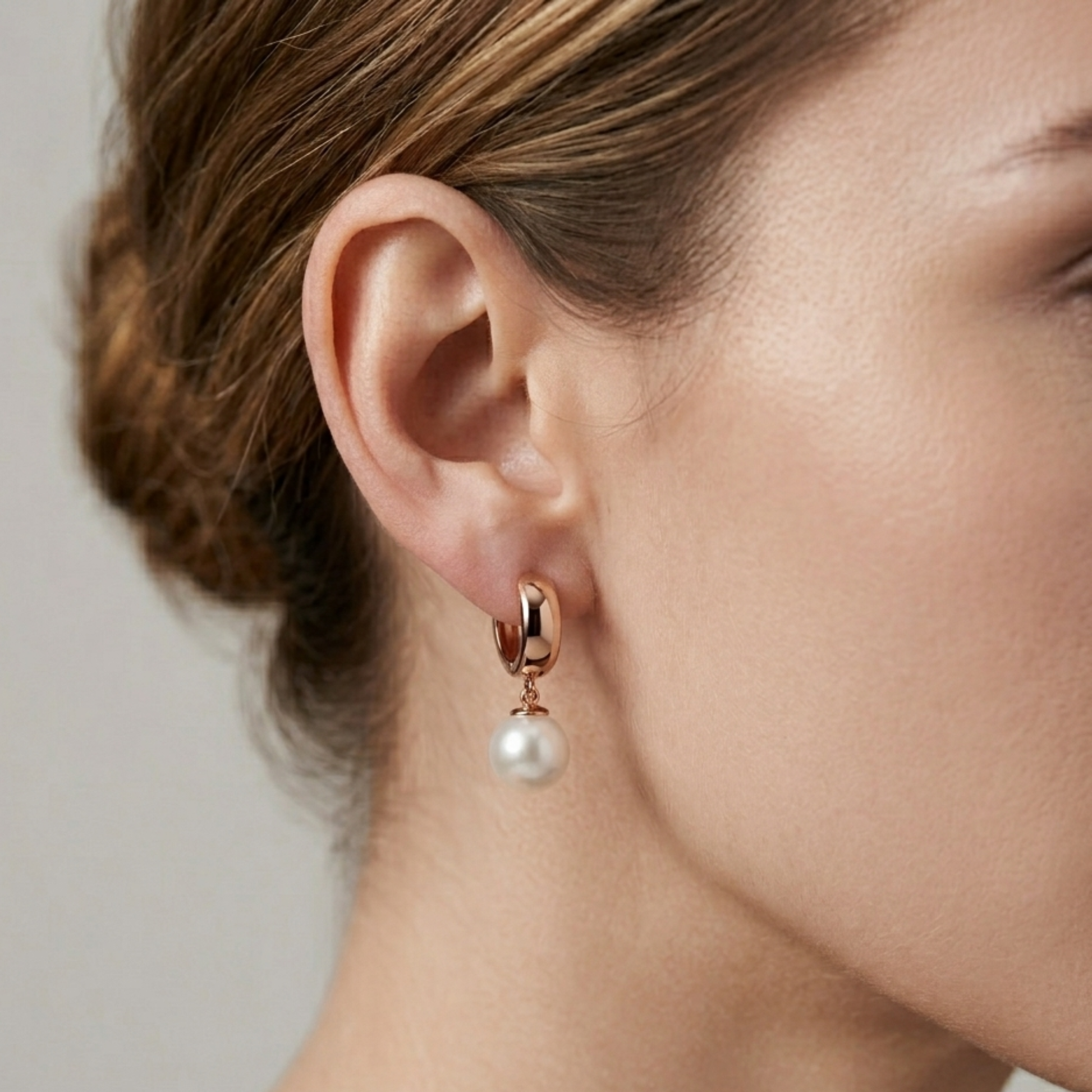 Creolen pearl Earrings - Nelissima Jewelry