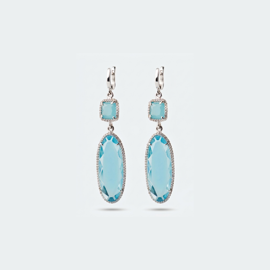 Aquamarine Quartz Earrings - Nelissima Jewelry