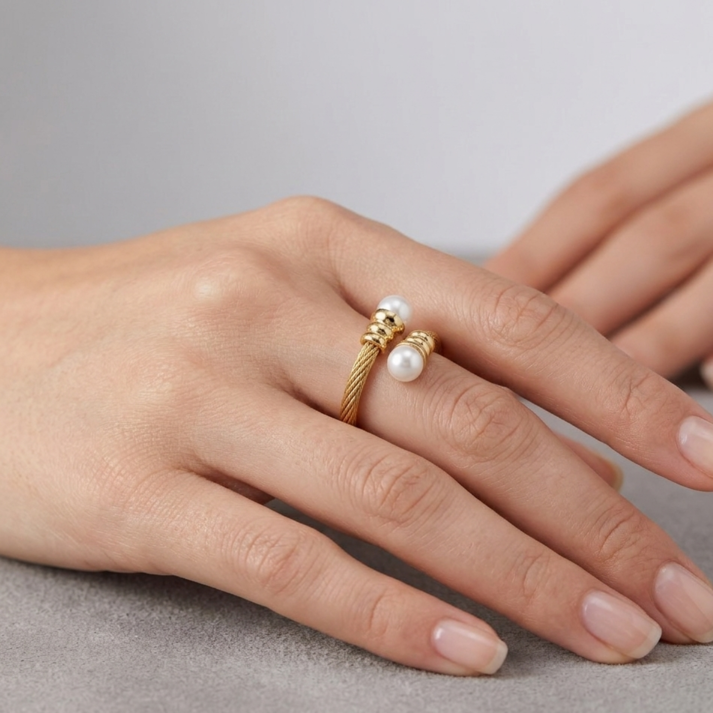 Pearl Spiral Ring - Nelissima Jewelry