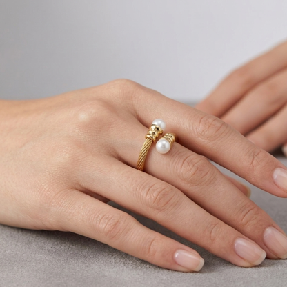Pearl Spiral Ring - Nelissima Jewelry