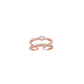 Verstellbarer trendiger Midi-Ring aus 18 Karat Gelbgold mit Sterling Silber und weißen Zirkonias
