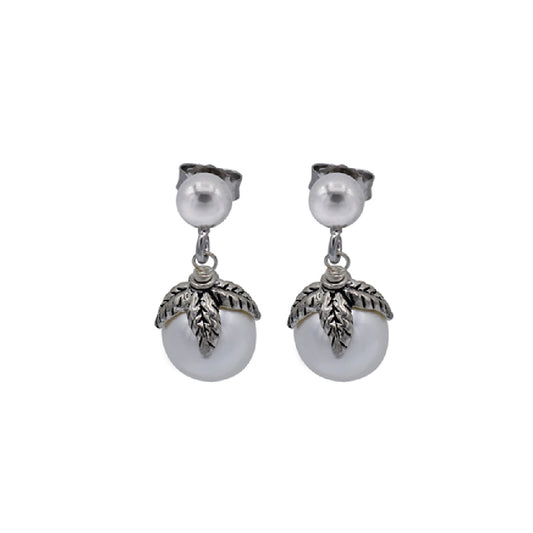 Mallorcan Pearl style original Earrings Sterling Silver 