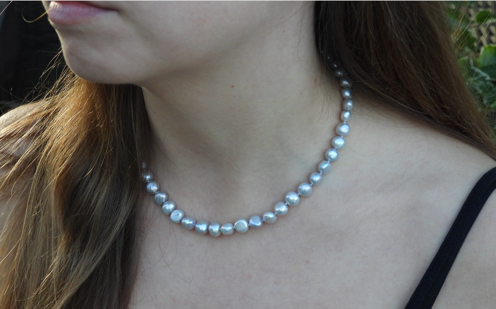 Pearl grey necklace
