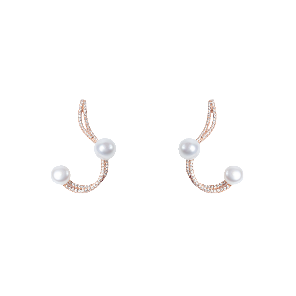 silver form pearl earring