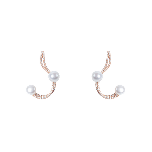 silver form pearl earring