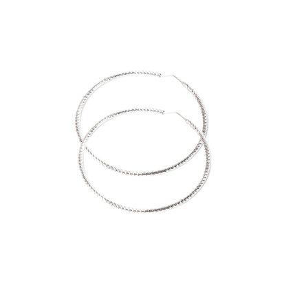 Radiant Large Silver Hoop Earrings 