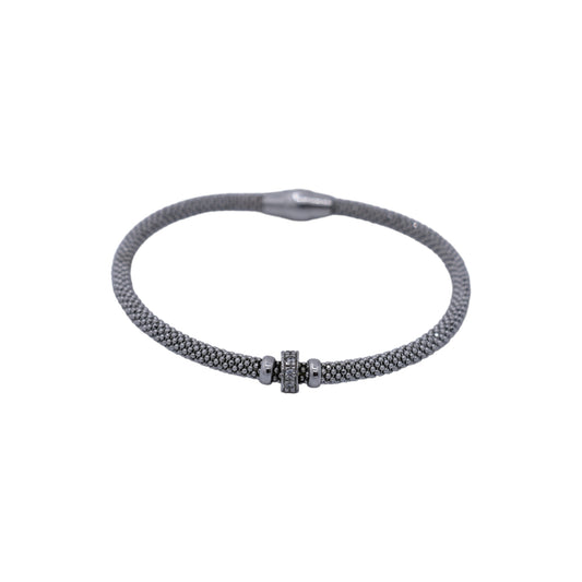 Lab Magnetic with zirconia ring  Sparkling Texture Claps Bracelet Nelissima - Nelissima Jewelry