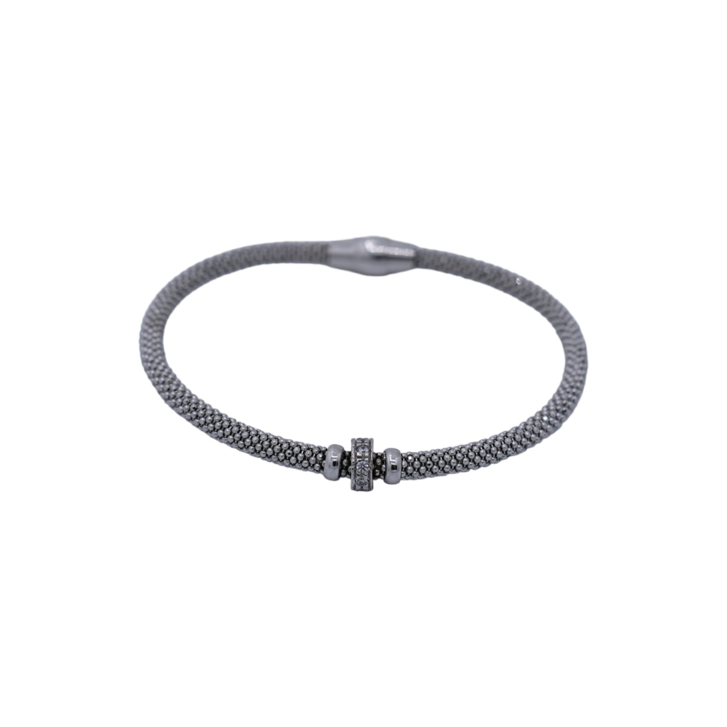 Lab Magnetic with zirconia ring  Sparkling Texture Claps Bracelet Nelissima