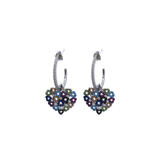 Heart Hope Earrings Different Colors Zirconia 