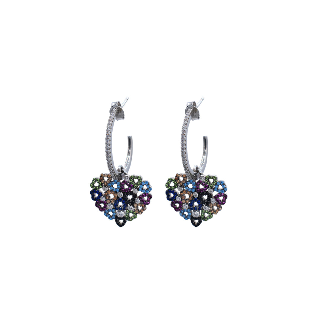 Heart Hope Earrings Different Colors Zirconia - Nelissima Jewelry