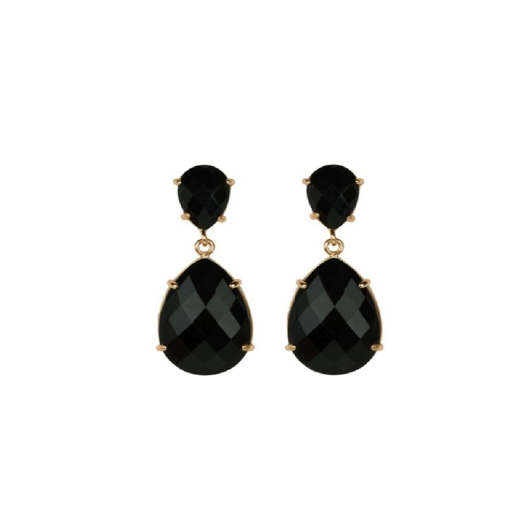 Big Teardrop Earrings Onyx always Sophisticated and Elegant - Nelissima Jewelry