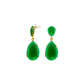 Emerald Big Teardrop Earrings Sterling Silver Rose Gold Plated