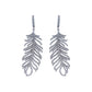 Feathers Earrings in Sterling Silver with White Zirconia
