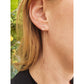 Rhodinierte Ohrringe aus Sterlingsilber mit langer Kette und weißen Zirkonias