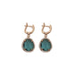Tourmaline Pear Shaped Earrings in 18K Rose Gold Silver with White Zirconias