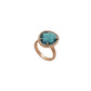 Blue Tourmaline Sterling Silver 18K Rose Gold Plated Ring White Zirconias