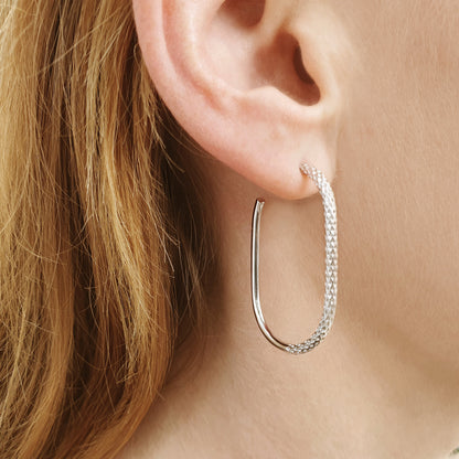 Hoop Trendy Shiny Finish Lightweight - Nelissima Jewelry