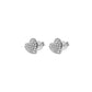 Heart-Shaped Earrings with Small White Zirconia  Sterling Silver