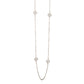 Blumenförmige Halskette aus Sterlingsilber, rhodiniert, weiß, CZ