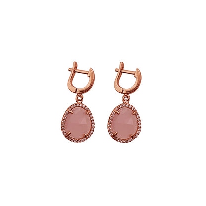 Rose Quartz Earrings the Stone of the Love - Nelissima Jewelry