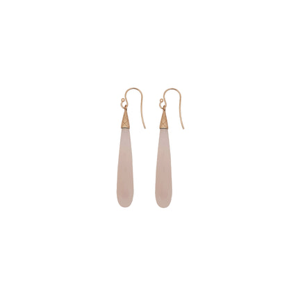 Drop Earrings Rose Gold Plated Sterling Silver Rose Quartz - Nelissima Jewelry