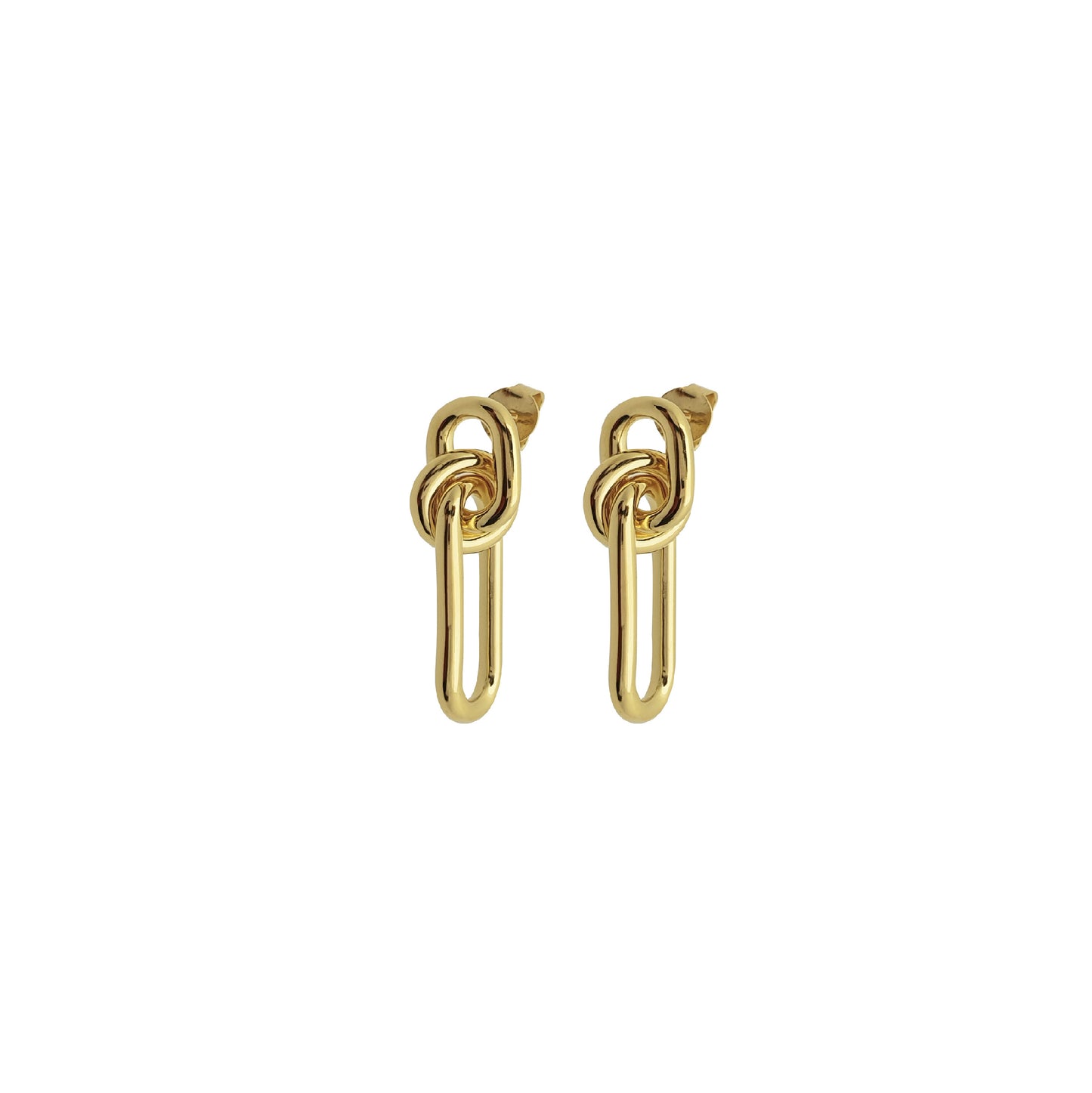 Ineinander verschlungene Ohrringe aus 18 Karat vergoldetem Sterlingsilber