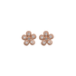 Cute Stud Flower Shaped Earrings with White Cubic Zironias