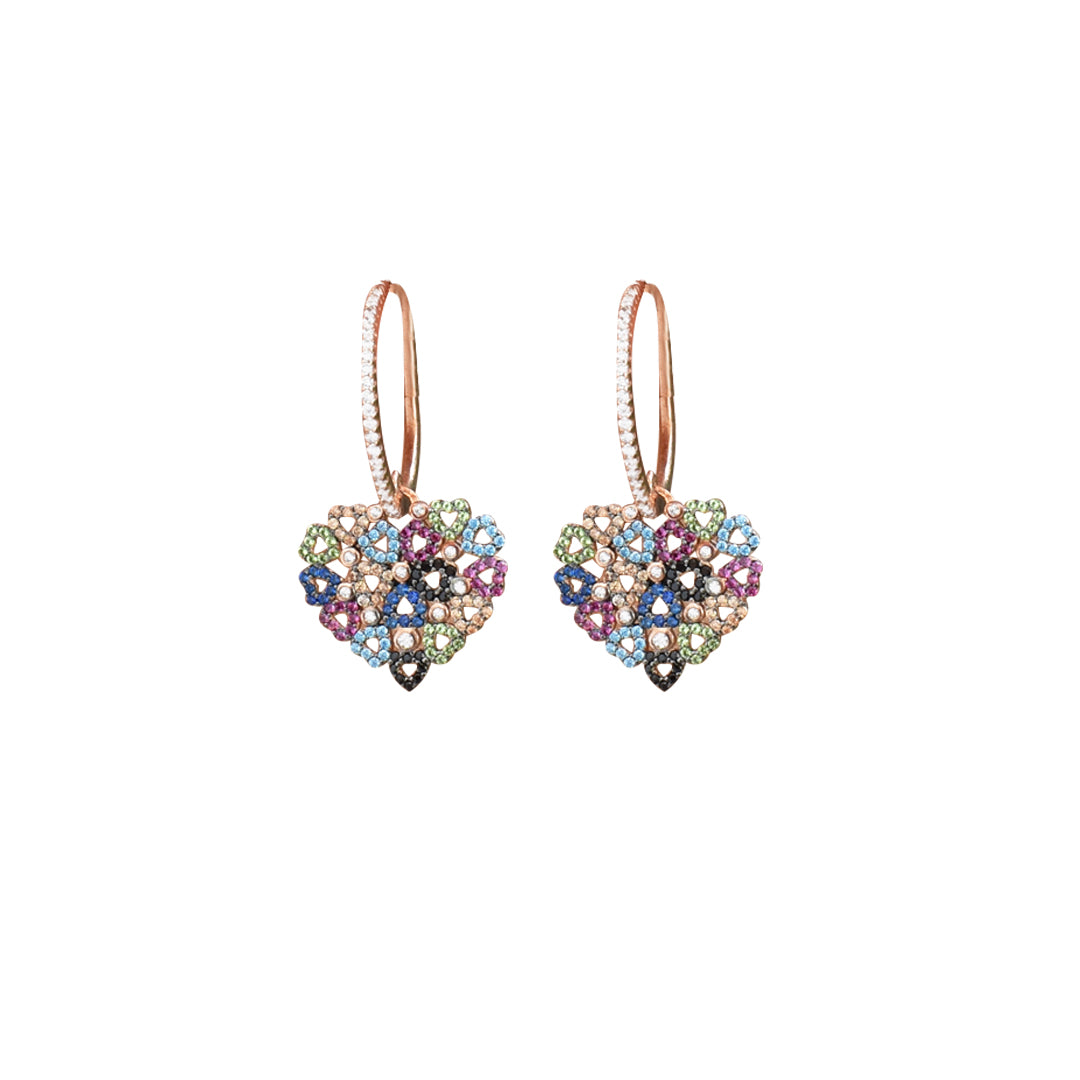 Heart Hope Earrings Different Colors Zirconia