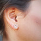 Kreisförmige Ohrringe aus Sterlingsilber mit weißen Zirkonias